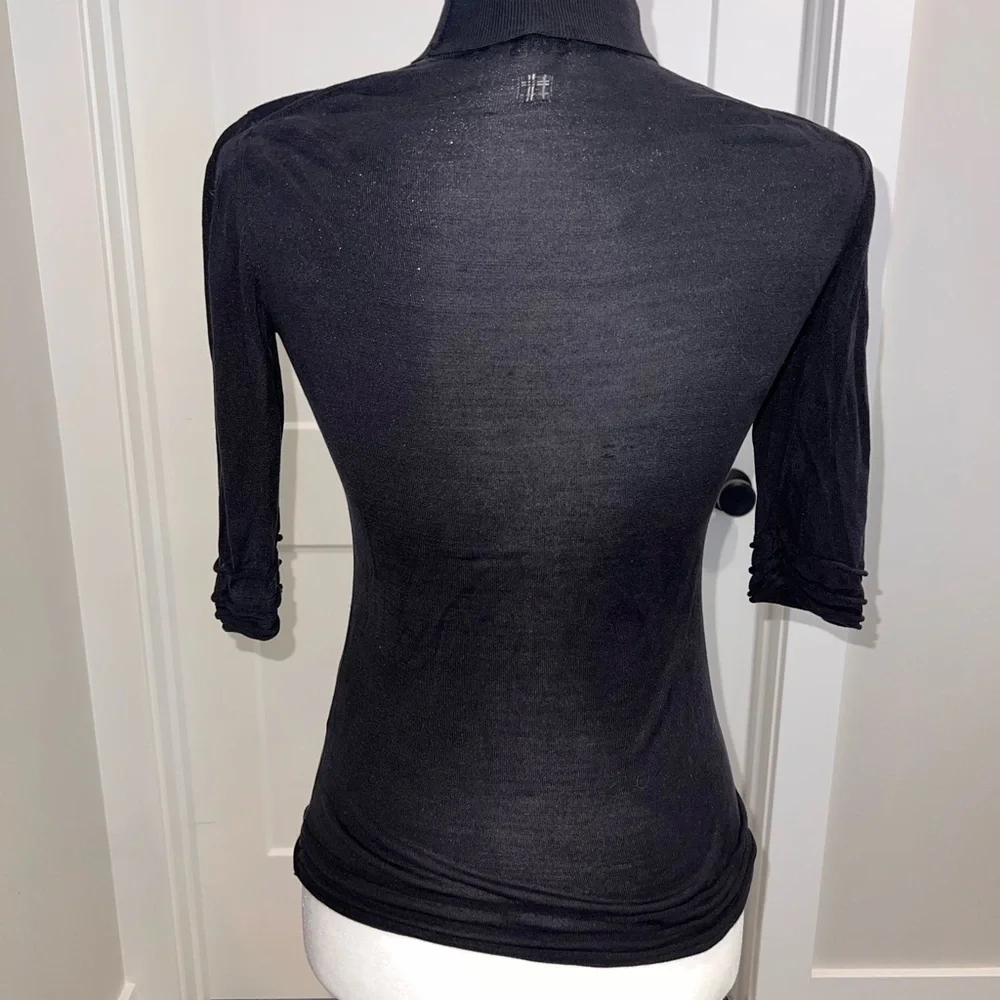 Burberry Black Women's Turtleneck 100% Silk Sweater - Picture 2 of 6